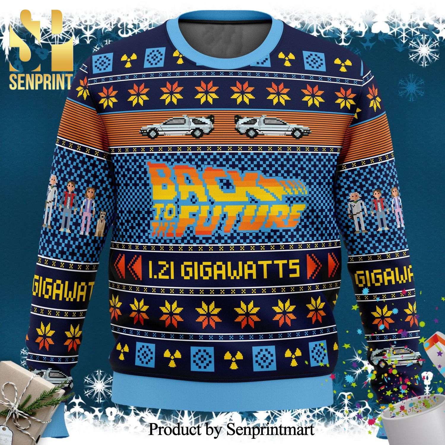 Back To The Future Knitted Ugly Christmas Sweater
