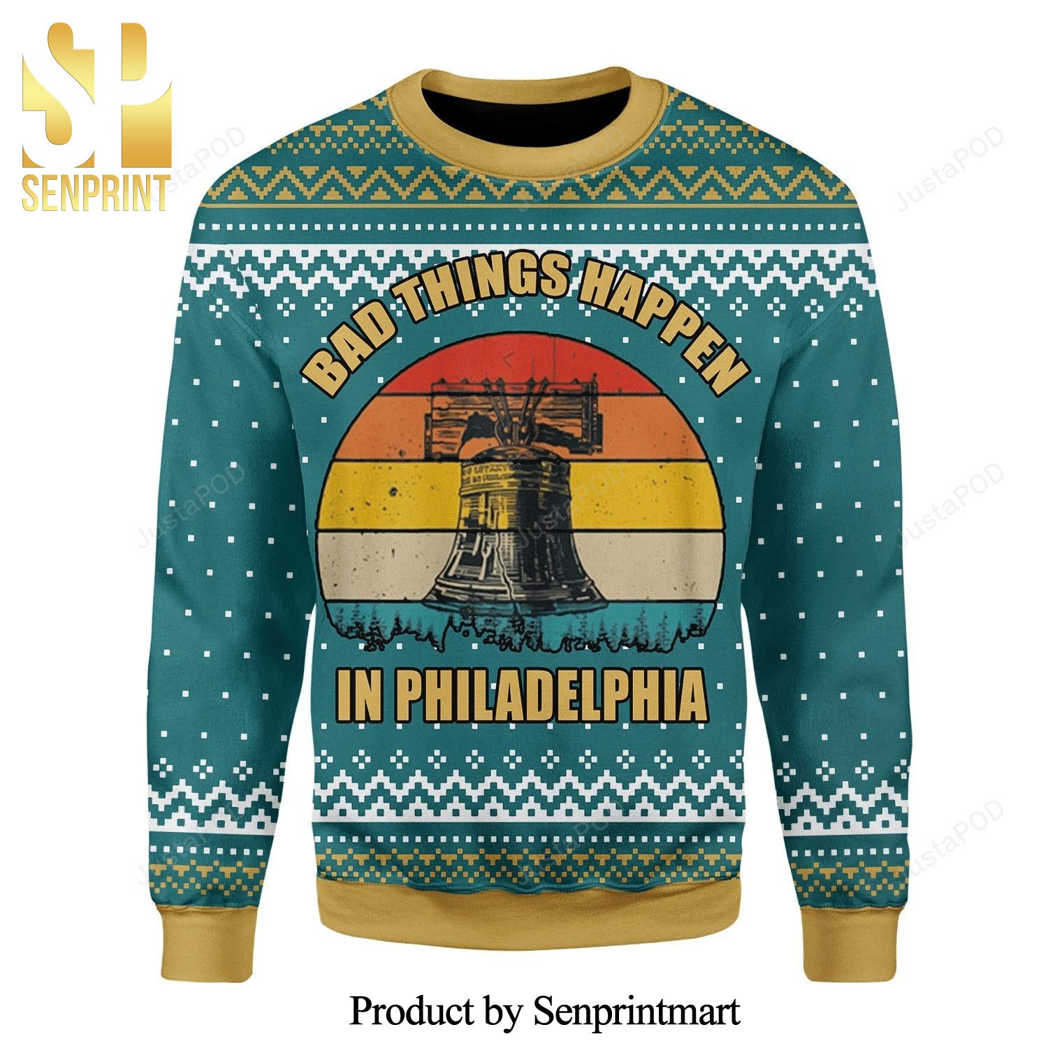 Bad Things Happen In Philadelphia Knitted Ugly Christmas Sweater