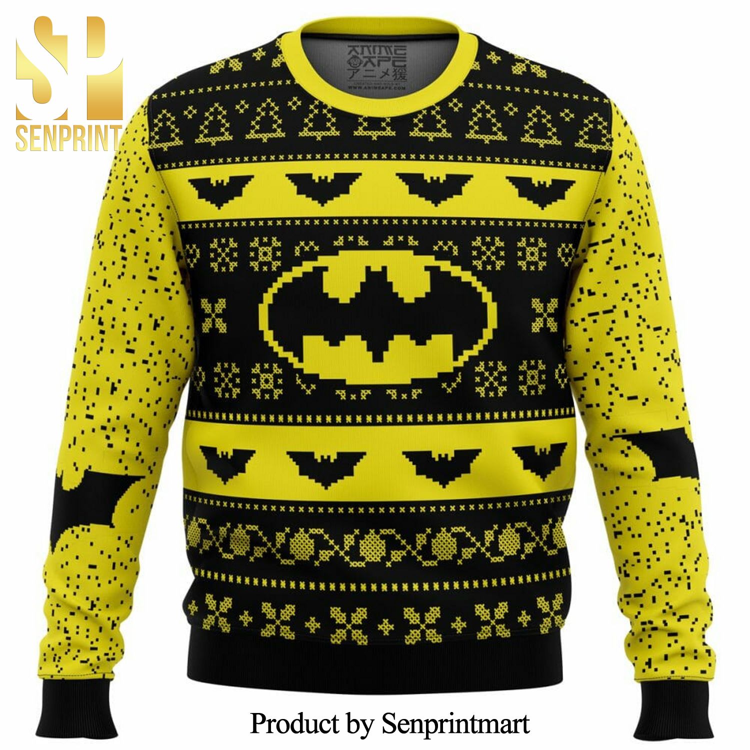 Batman Dc Logo Pattern Knitted Ugly Christmas Sweater