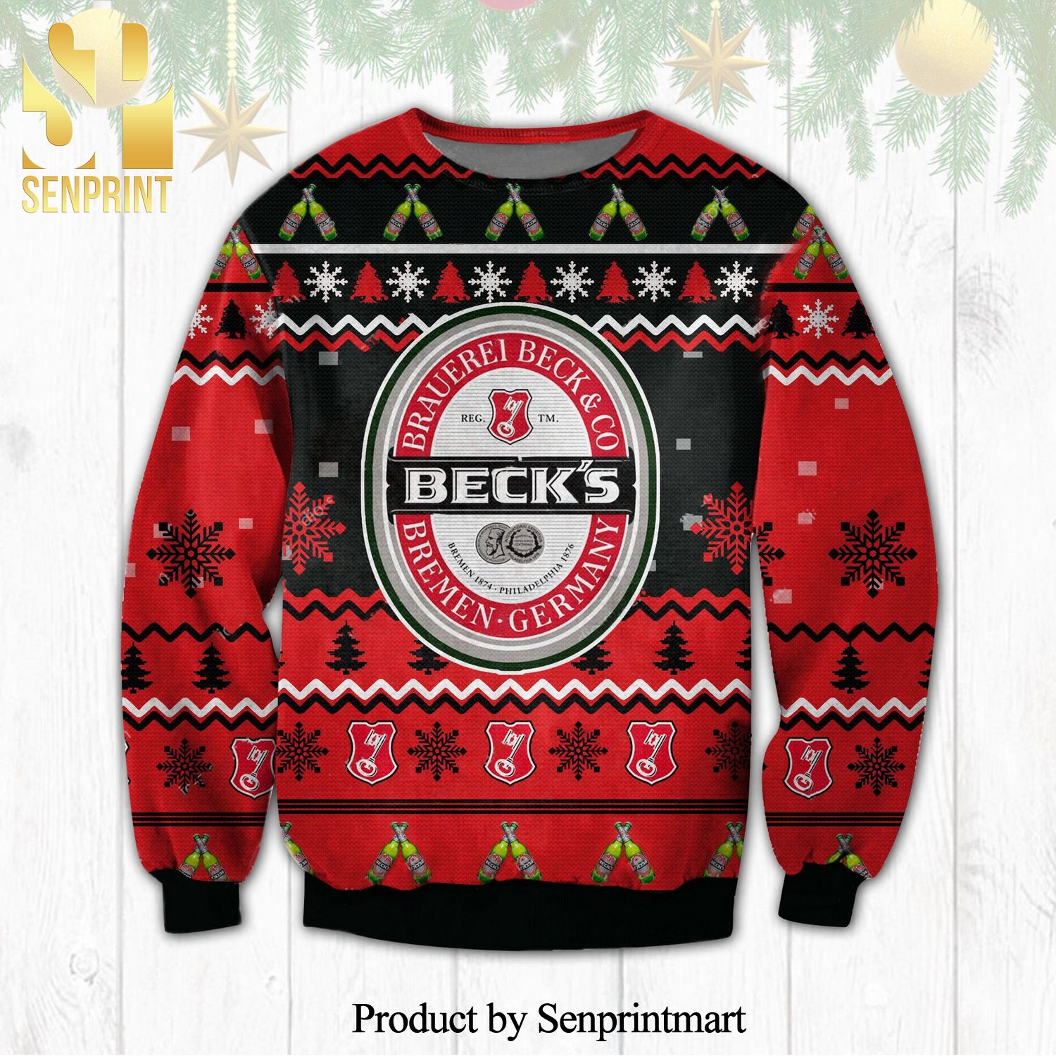 Beck’s Beer Brauerel Beck And Co Knitted Ugly Christmas Sweater