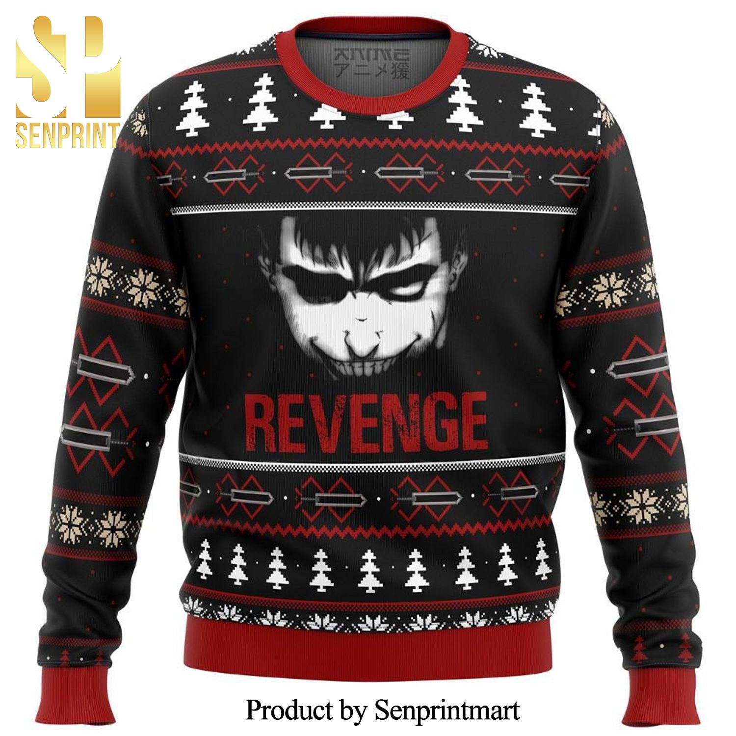 Berserk Revenge Premium Manga Anime Knitted Ugly Christmas Sweater