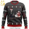Black Cat Ball Ribbon Knitted Ugly Christmas Sweater