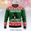 Black Cat Falalala Knitted Ugly Christmas Sweater