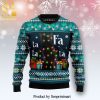 Black Cat Drink Coffee Knitted Ugly Christmas Sweater