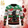 Black Cat Light Christmas Knitted Ugly Christmas Sweater