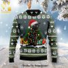 Black Cat Lightstring Knitted Ugly Christmas Sweater