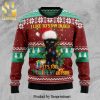 Black Panther Mask Wakanda Snowflake Pattern Knitted Ugly Christmas Sweater – Black