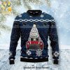 Black Cat Hologram And Mandala Pattern Knitted Ugly Christmas Sweater