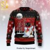 Black Cat Socks Meowy Knitted Ugly Christmas Sweater