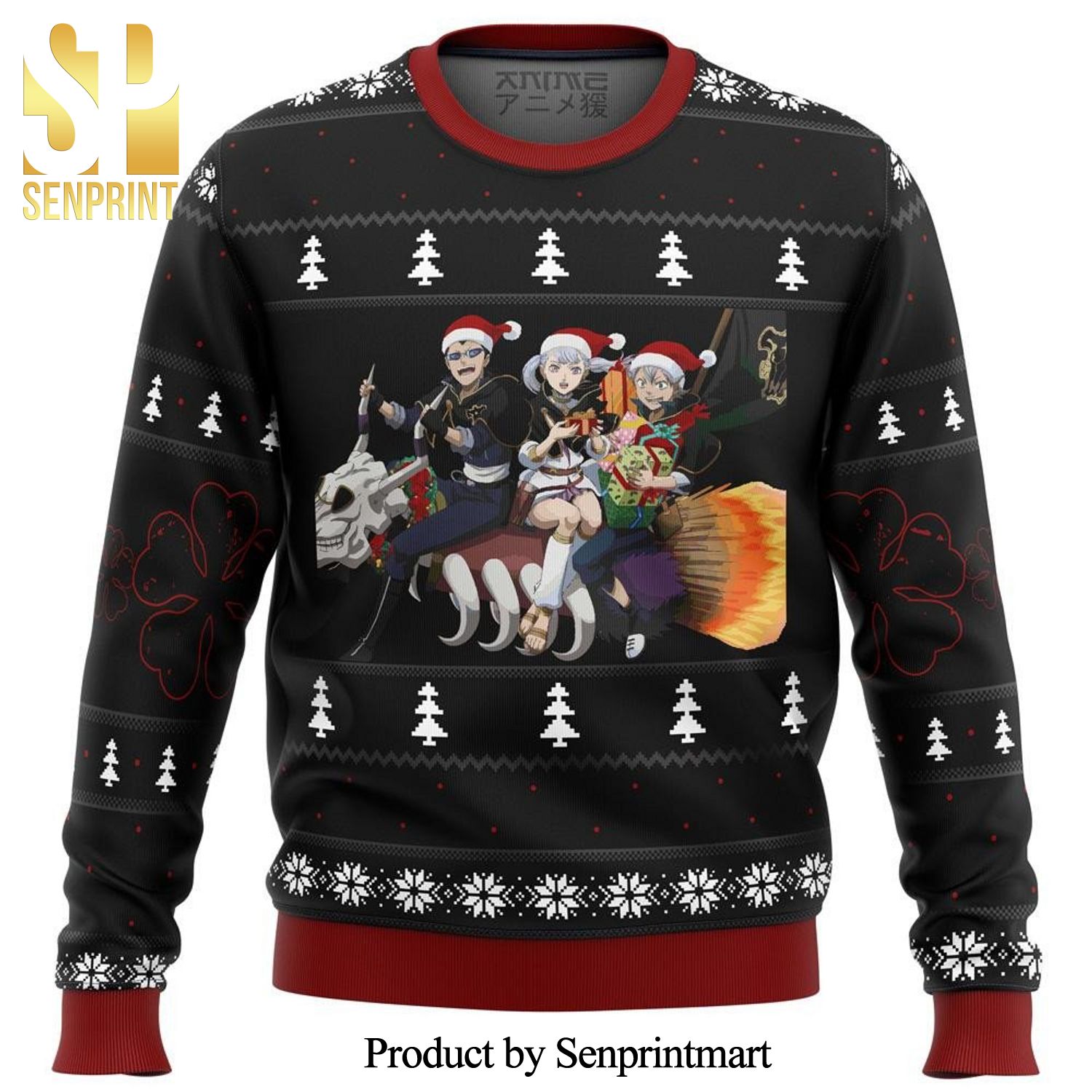 Black Clover Holiday Knitted Ugly Christmas Sweater