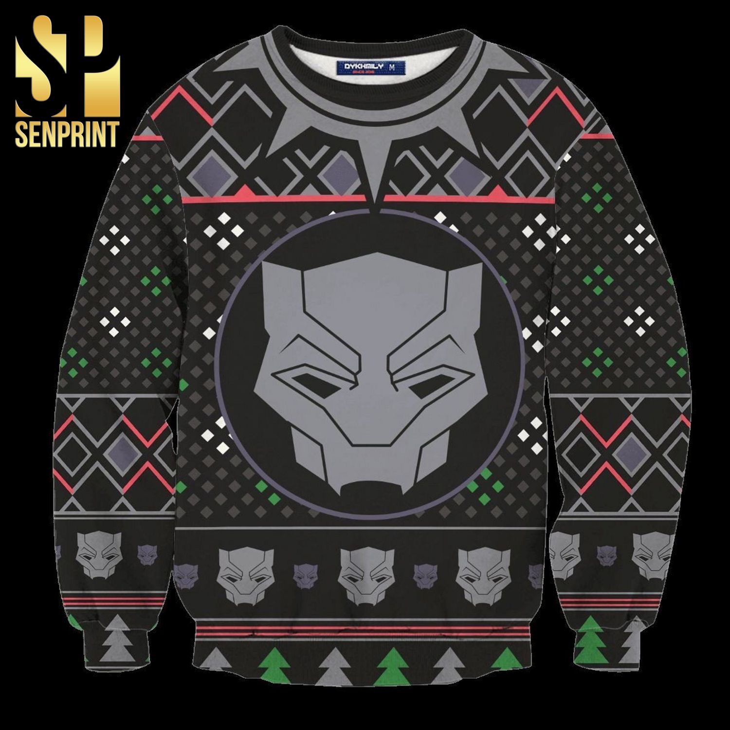 Black Panther Wakanda Forever Marvel Knitted Ugly Christmas Sweater