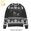 Boba Fett Baby Yoda Star Wars Shooting Pew Pew Knitted Ugly Christmas Sweater