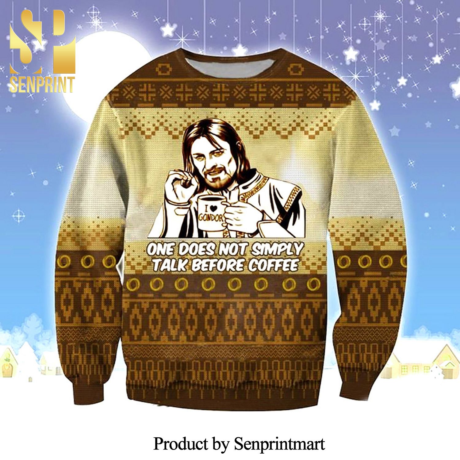 Boromir Lord Of The Rings I Love Gondor Knitted Ugly Christmas Sweater