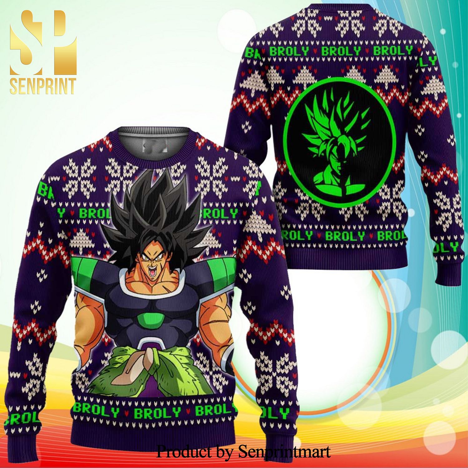 Broly Anime Dragon Ball Knitted Ugly Christmas Sweater