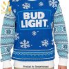 Bud Light Beer Snowflake Knitted Ugly Christmas Sweater