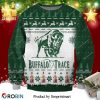 Buffalo Trace Kentucky Straight Bourbon Whiskey Reindeer Pine Tree Pattern Knitted Ugly Christmas Sweater – White Green