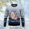Bulldog Group Beauty Santa Hat Knitted Ugly Christmas Sweater