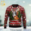 Bulldog Pattern Knitted Ugly Christmas Sweater