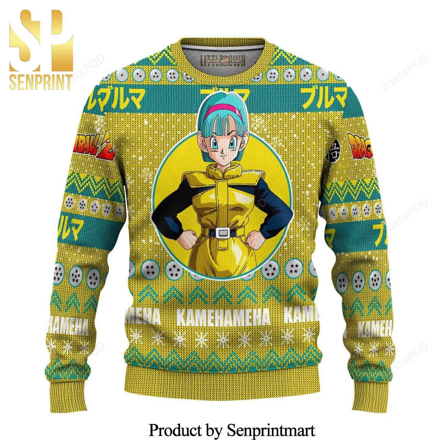 Bulma Dragon Ball Z Manga Anime Knitted Ugly Christmas Sweater