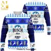 Busch Latte Blue Knitted Ugly Christmas Sweater