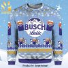 Busch Light Beer Alcohol Knitted Ugly Christmas Sweater