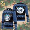 Busch Latte Blue Knitted Ugly Christmas Sweater