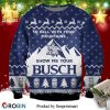 Busch Latte Logo Snowflake Pattern Knitted Ugly Christmas Sweater – Blue