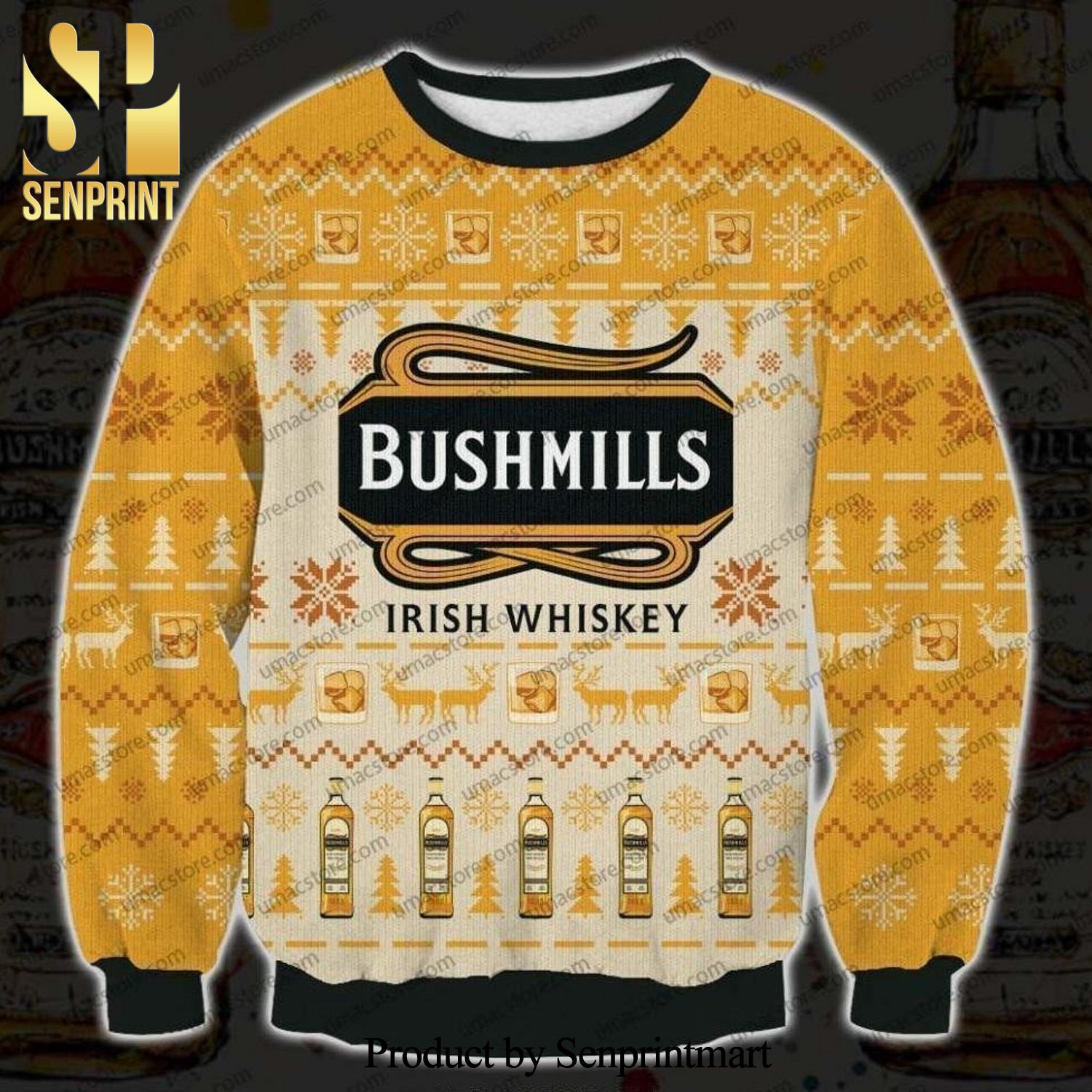 Bushmills Irish Whiskey Knitted Ugly Christmas Sweater