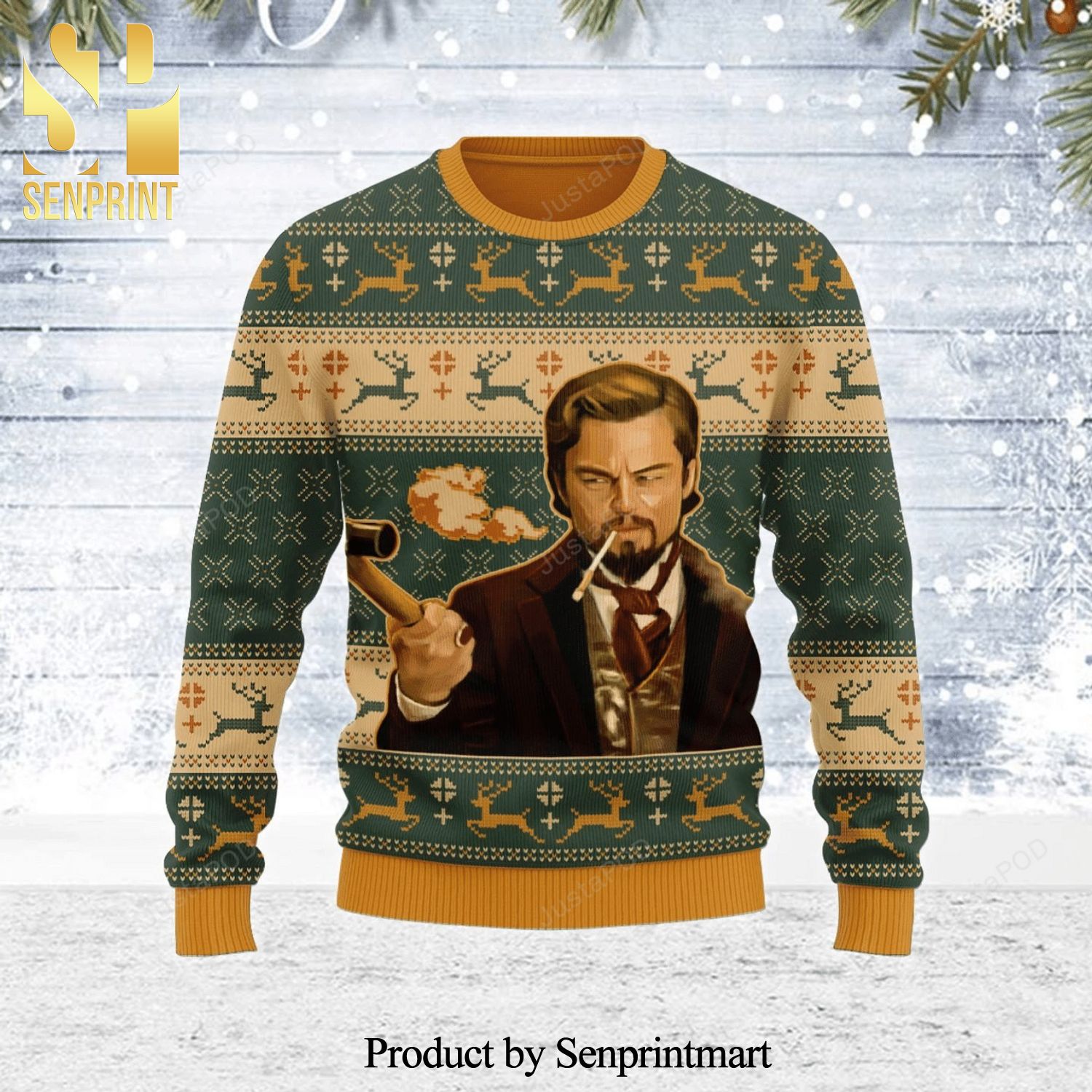 Calvin Candie Django Unchained Knitted Ugly Christmas Sweater
