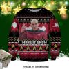 Captain Morgan Logo Christmas Pattern Knitted Ugly Christmas Sweater – Red Beige