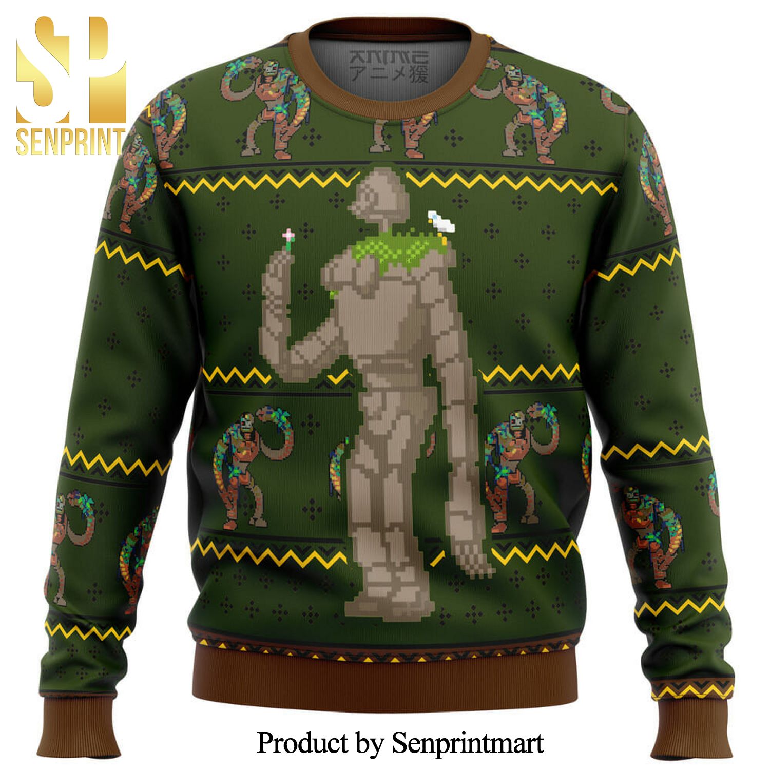 Castle In The Sky Laputan Robot Soldier Ghibli Manga Anime Knitted Ugly Christmas Sweater