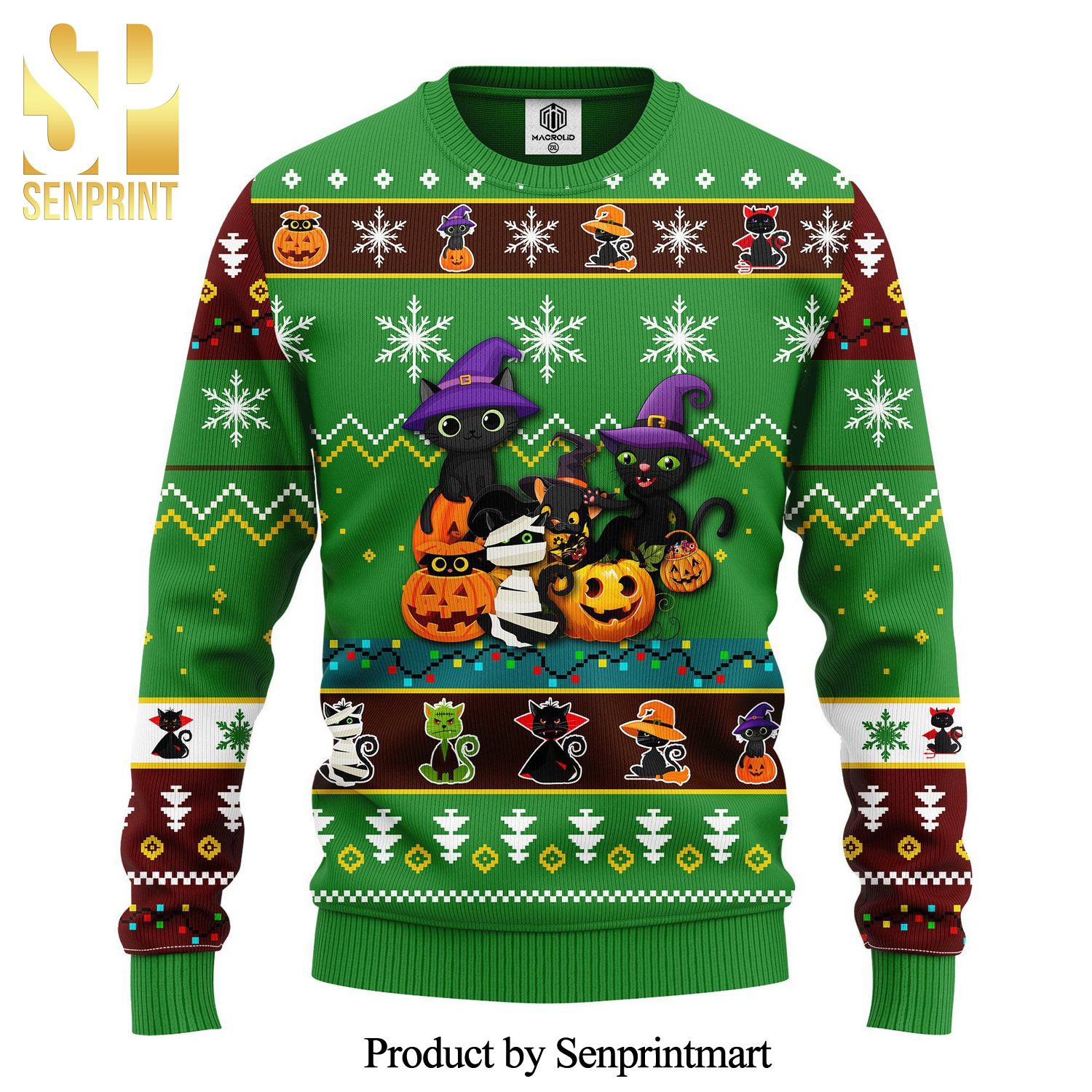 Cat Cute Witcher Noel Knitted Ugly Christmas Sweater
