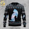 Cat I Do It For Donuts Knitted Ugly Christmas Sweater