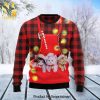 Cat Pocket Xmas Knitted Ugly Christmas Sweater