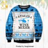 Catalina Wine Mixer Reindeer Snowflake Pattern Knitted Ugly Christmas Sweater