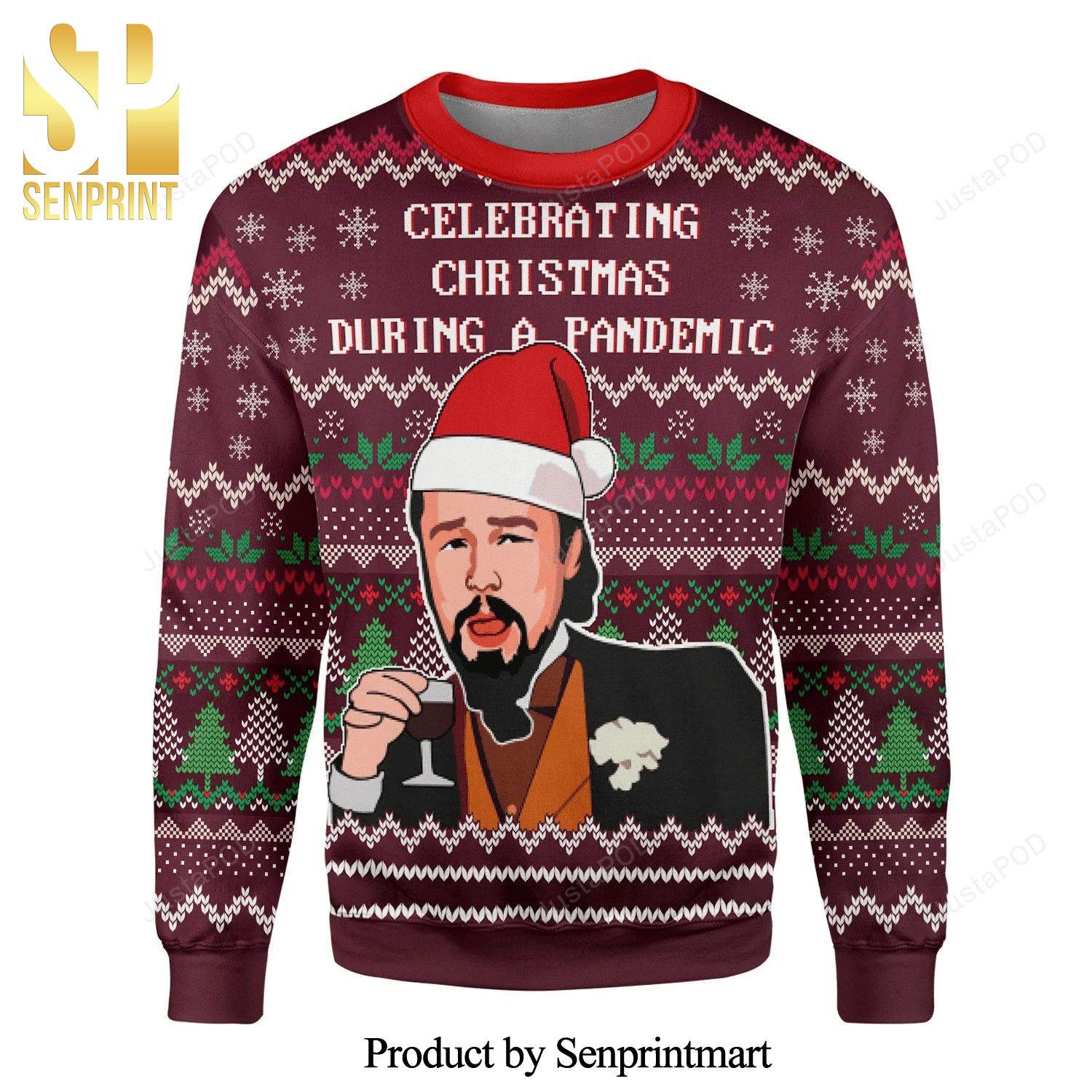 Celebrating Christmas During Pandemic Leo Meme Django Unchained Knitted Ugly Christmas Sweater