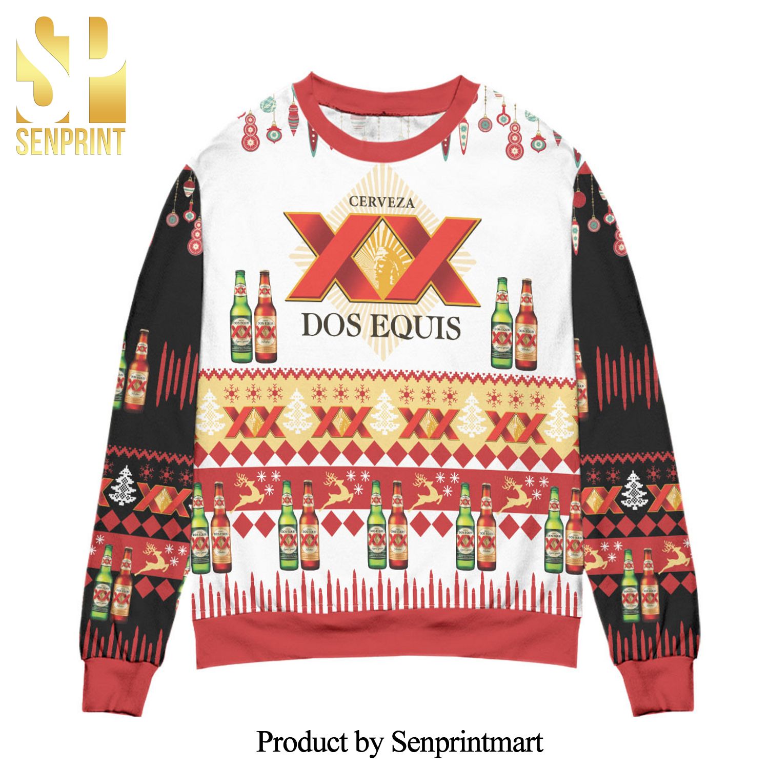 Cerveza Dos Equis XX Lager And Amber Knitted Ugly Christmas Sweater