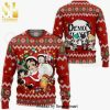 Chibi Deadpool Jolly Guy in Red Knitted Ugly Christmas Sweater