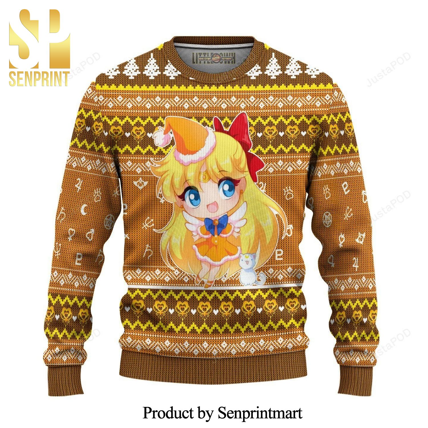Chibi Sailor Venus Sailor Moon Manga Anime Knitted Ugly Christmas Sweater
