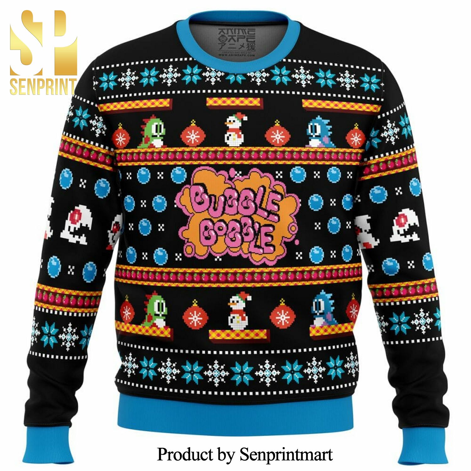 Christmas Bubble Bobble Knitted Ugly Christmas Sweater