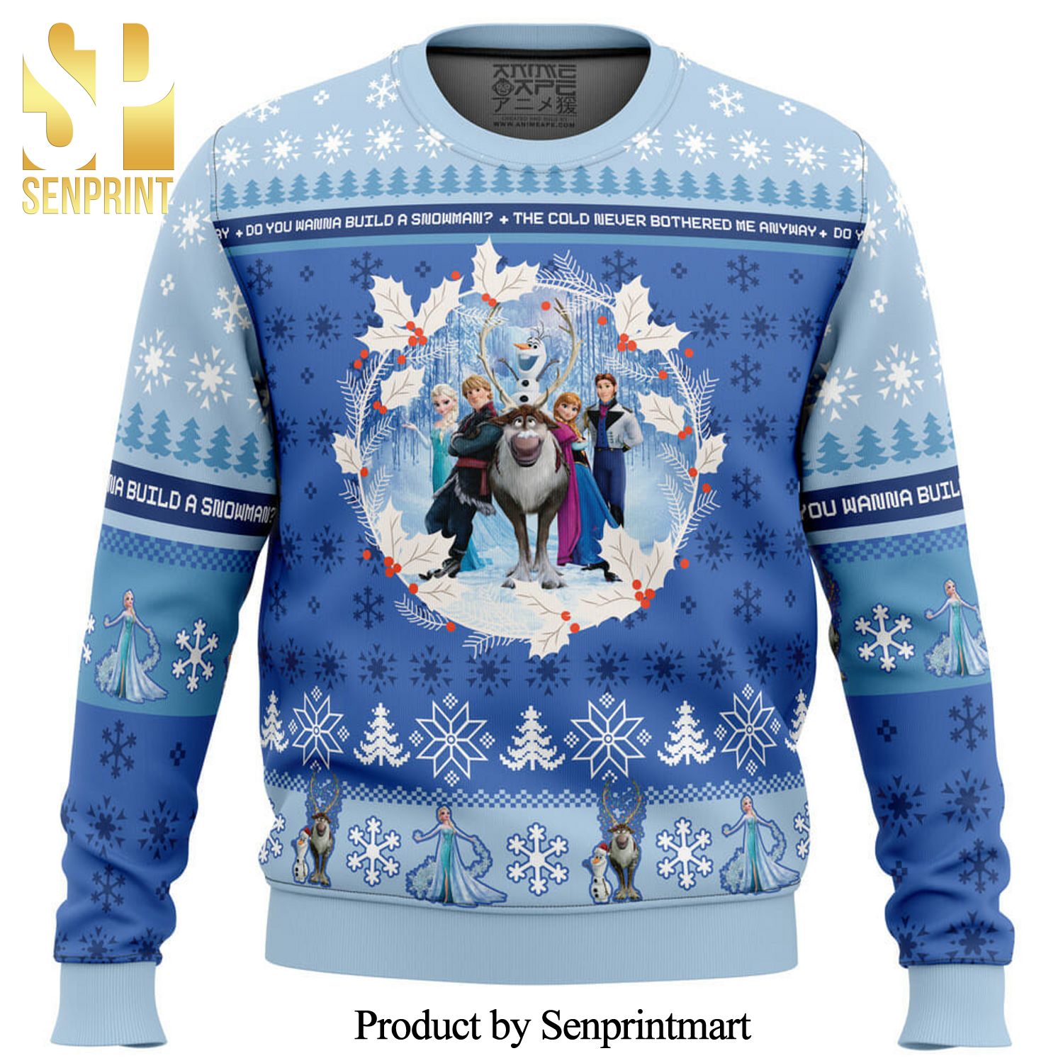 Christmas Frozen Disney Knitted Ugly Christmas Sweater