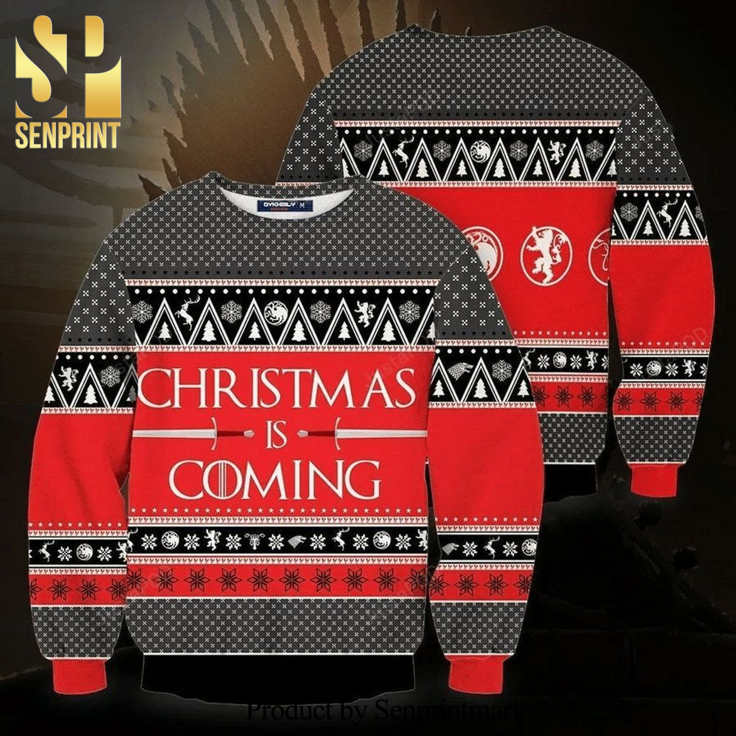 Christmas Is Coming Game Of Thrones Knitted Ugly Christmas Sweater