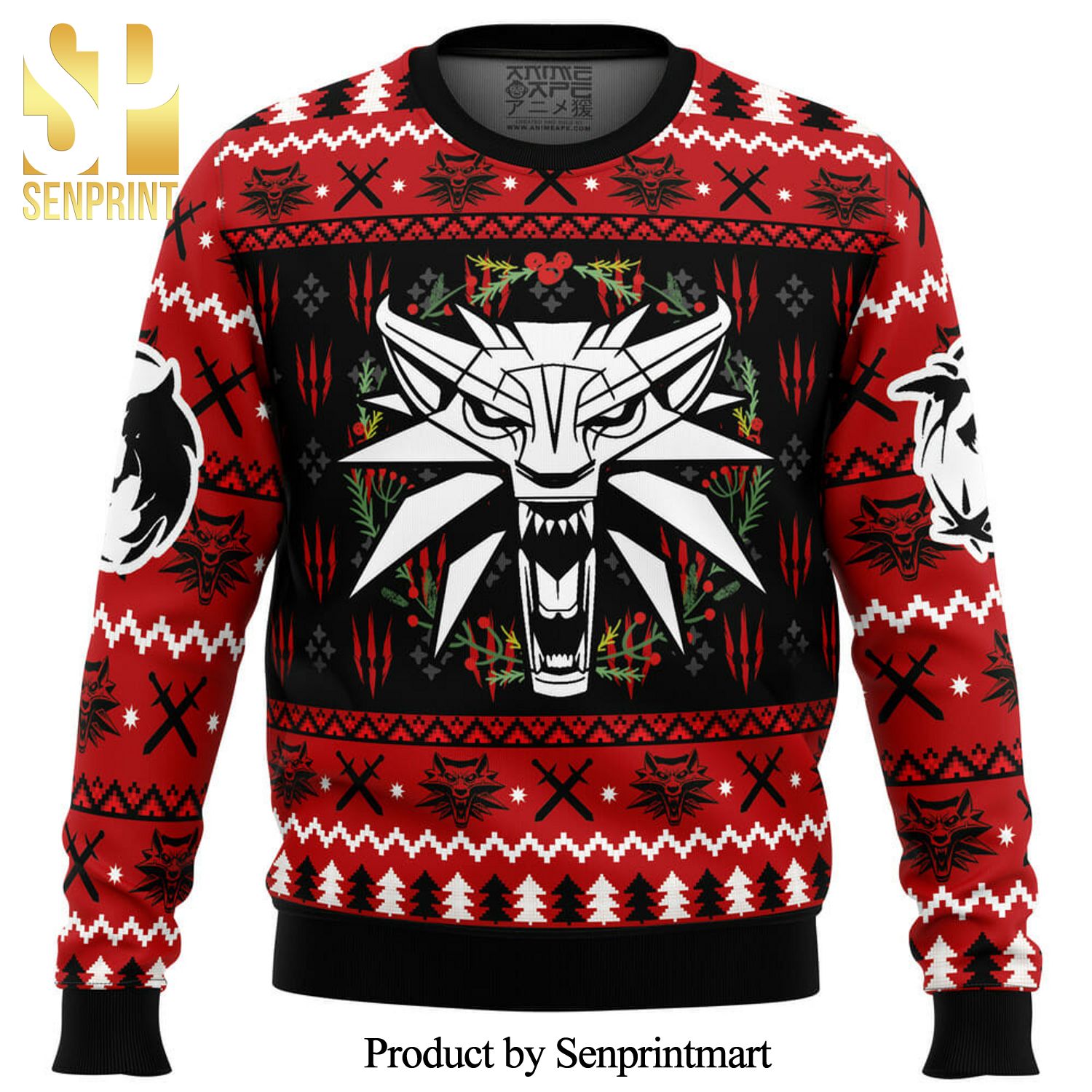 Christmas Monster The Witcher Knitted Ugly Christmas Sweater