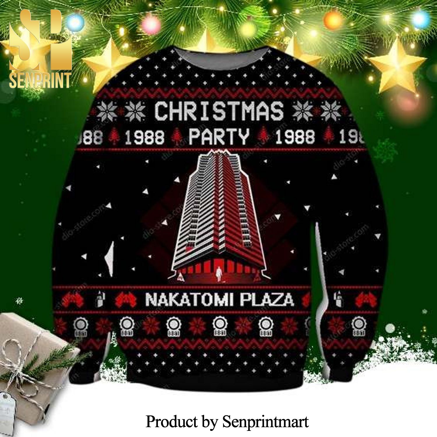 Christmas Party Nakatomi Plaza Knitted Ugly Christmas Sweater