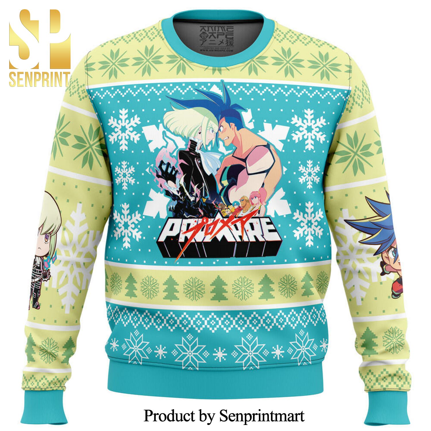 Christmas Snowflakes Promare Knitted Ugly Christmas Sweater