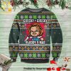 Chucky Child’S Play Wreath Horror Movie Knitted Ugly Christmas Sweater