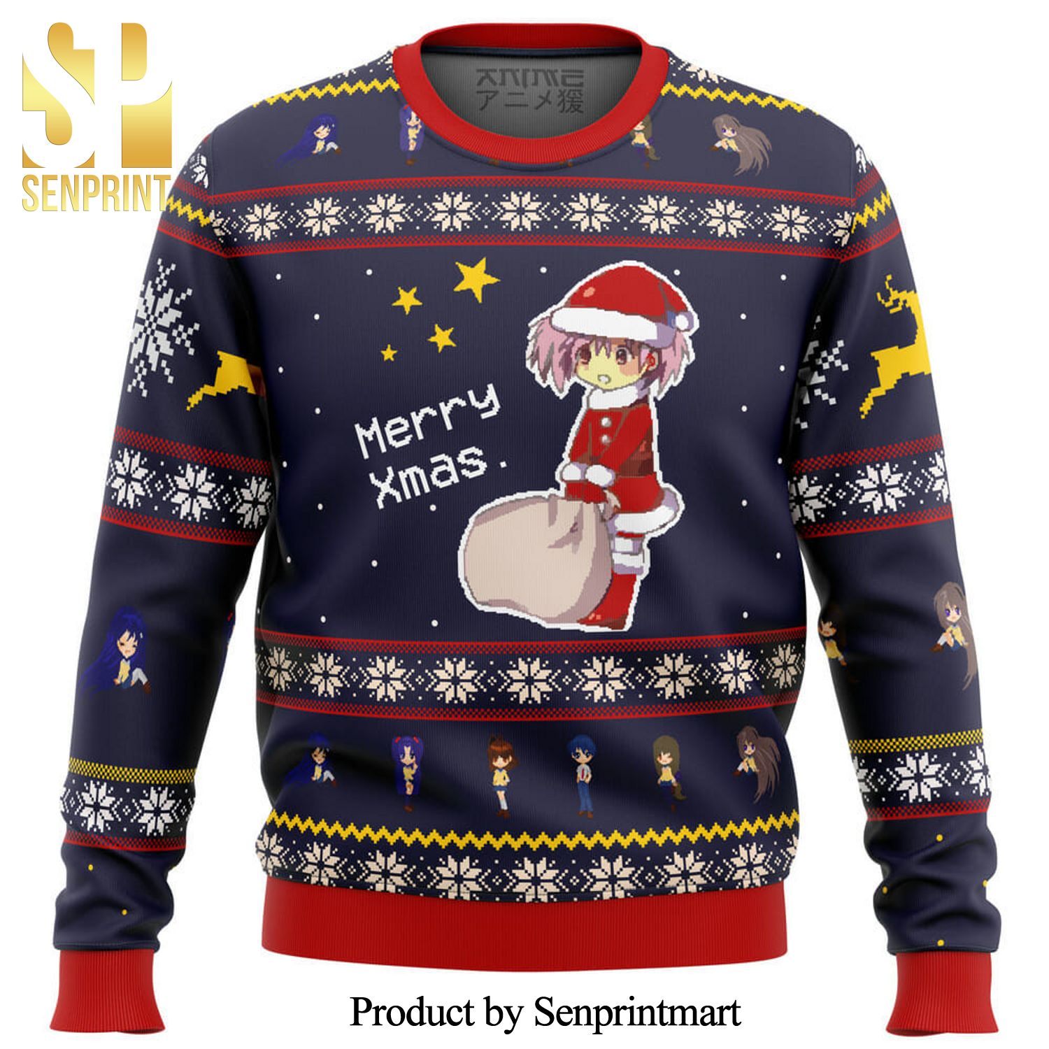 Clannad Merry Xmas Manga Anime Knitted Ugly Christmas Sweater