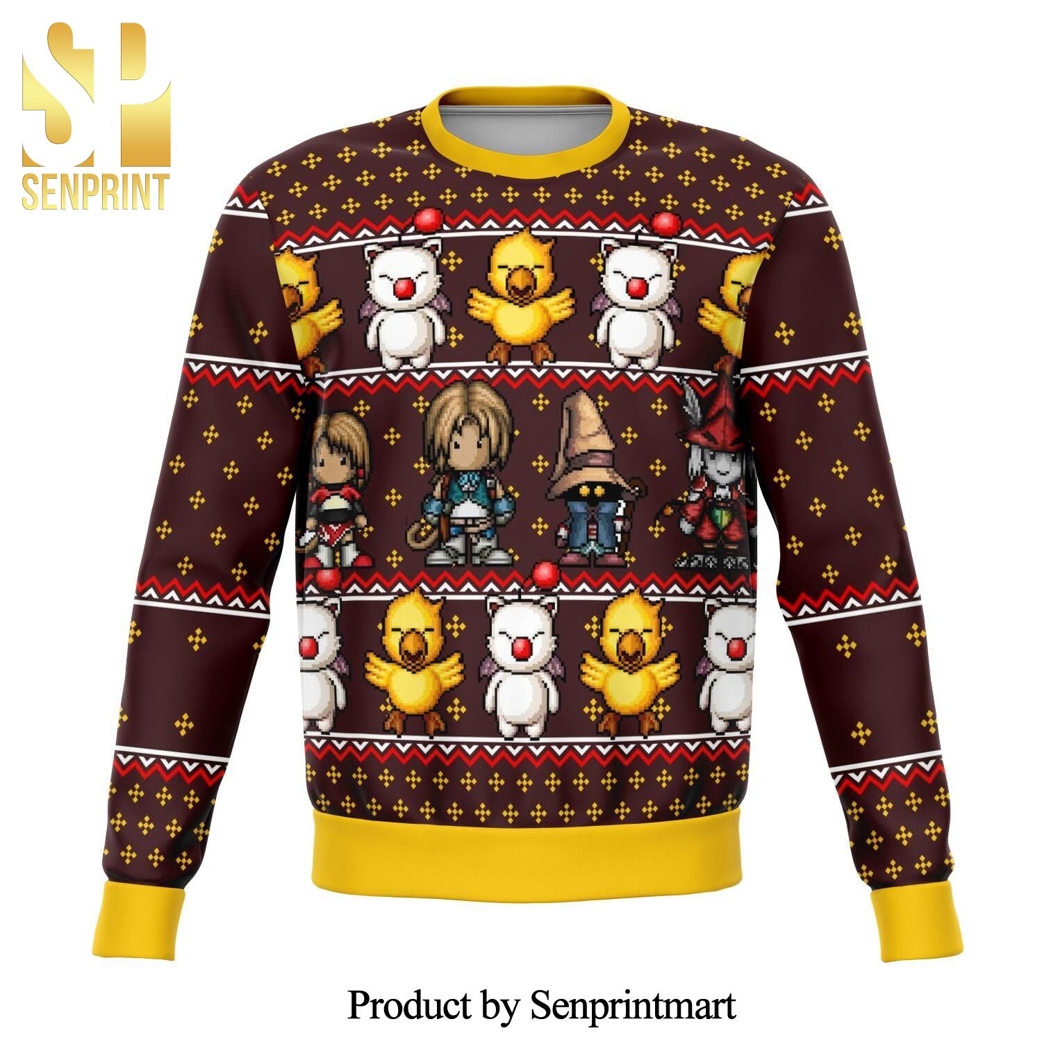 Classic 8Bit Final Fantasy Knitted Ugly Christmas Sweater