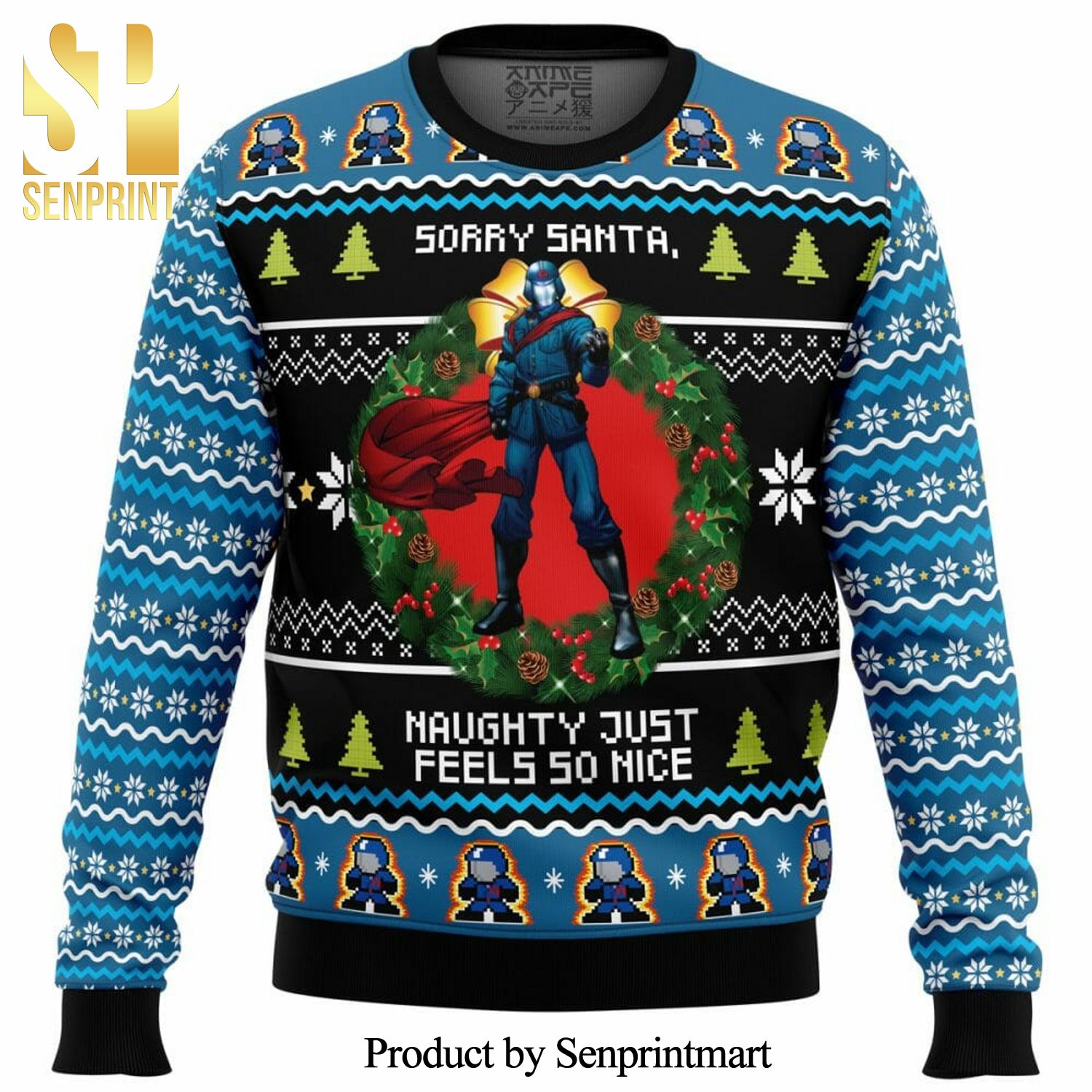 Cobra Commander GI Joe A Real American Hero Sorry Santa Christmas Knitted Ugly Christmas Sweater
