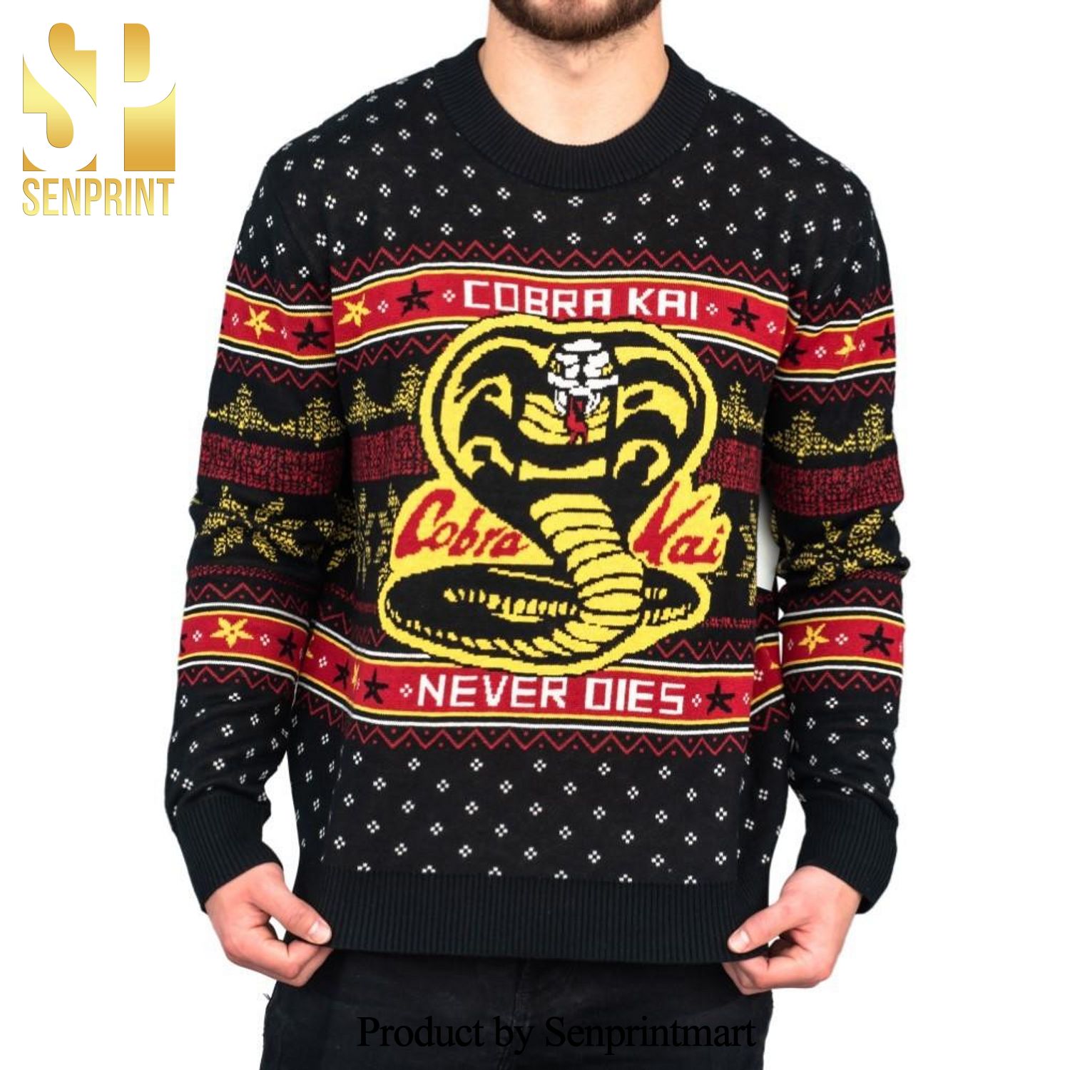 Cobra Kai Never Dies Knitted Ugly Christmas Sweater